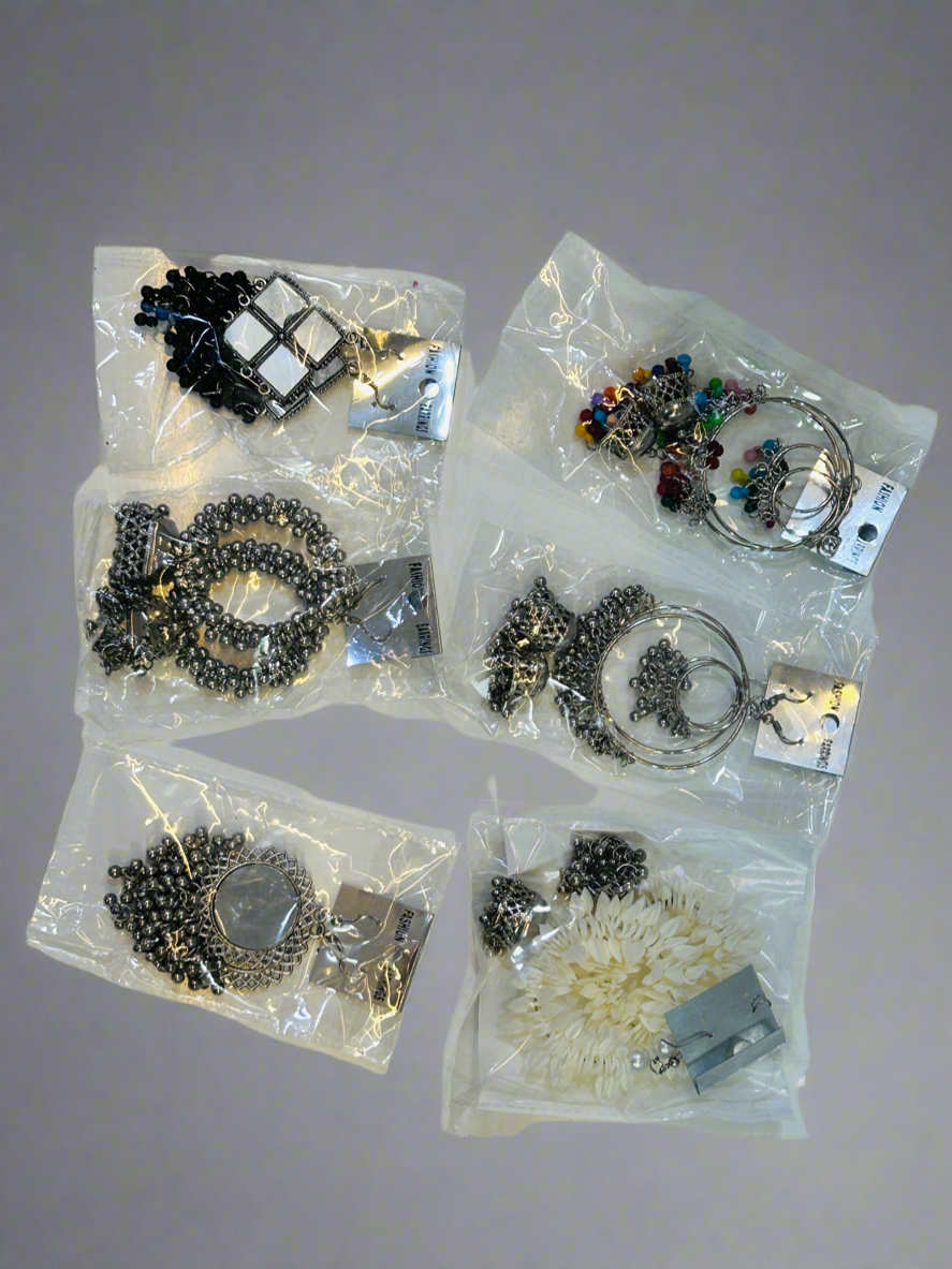 Combo of 6 Pair Oxidized Jhumke