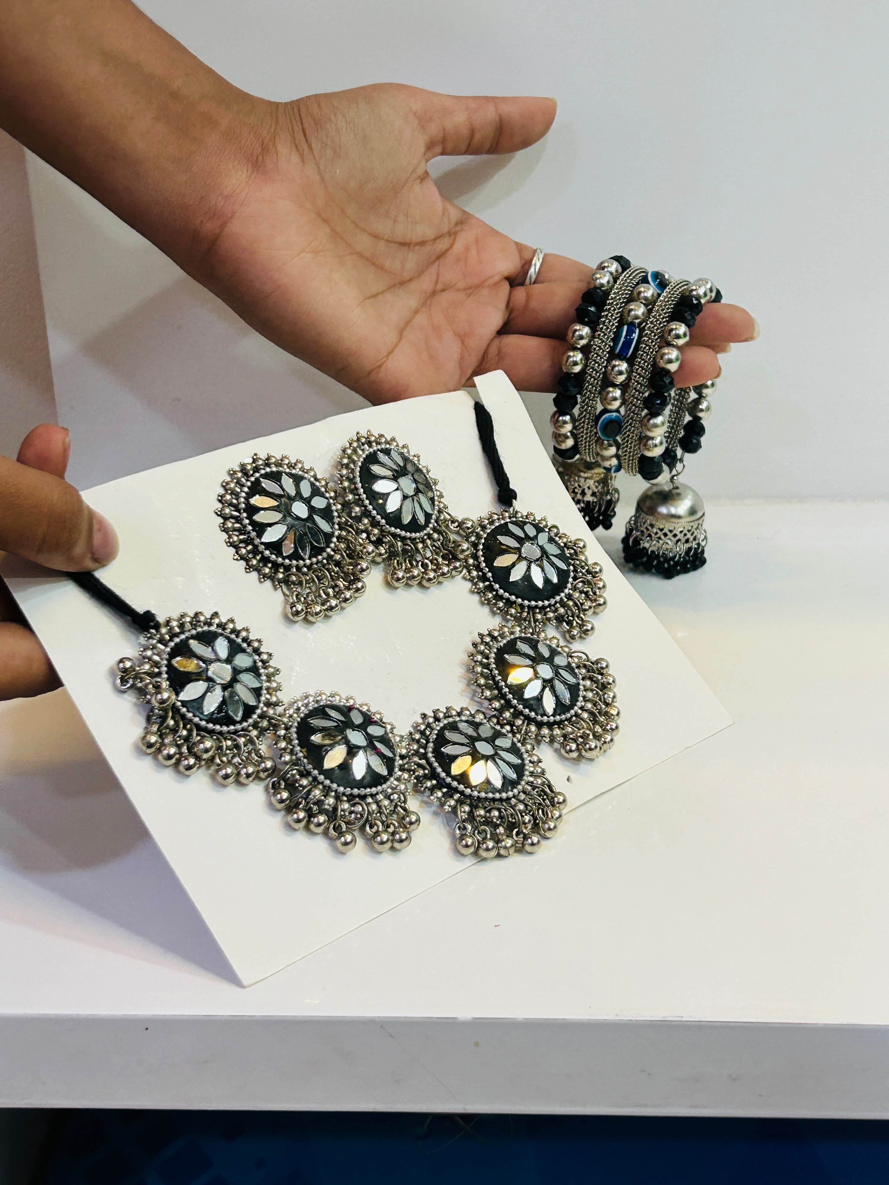 Aaradhya Divine Aura Combo (Necklace, Earrings & Bracelet)