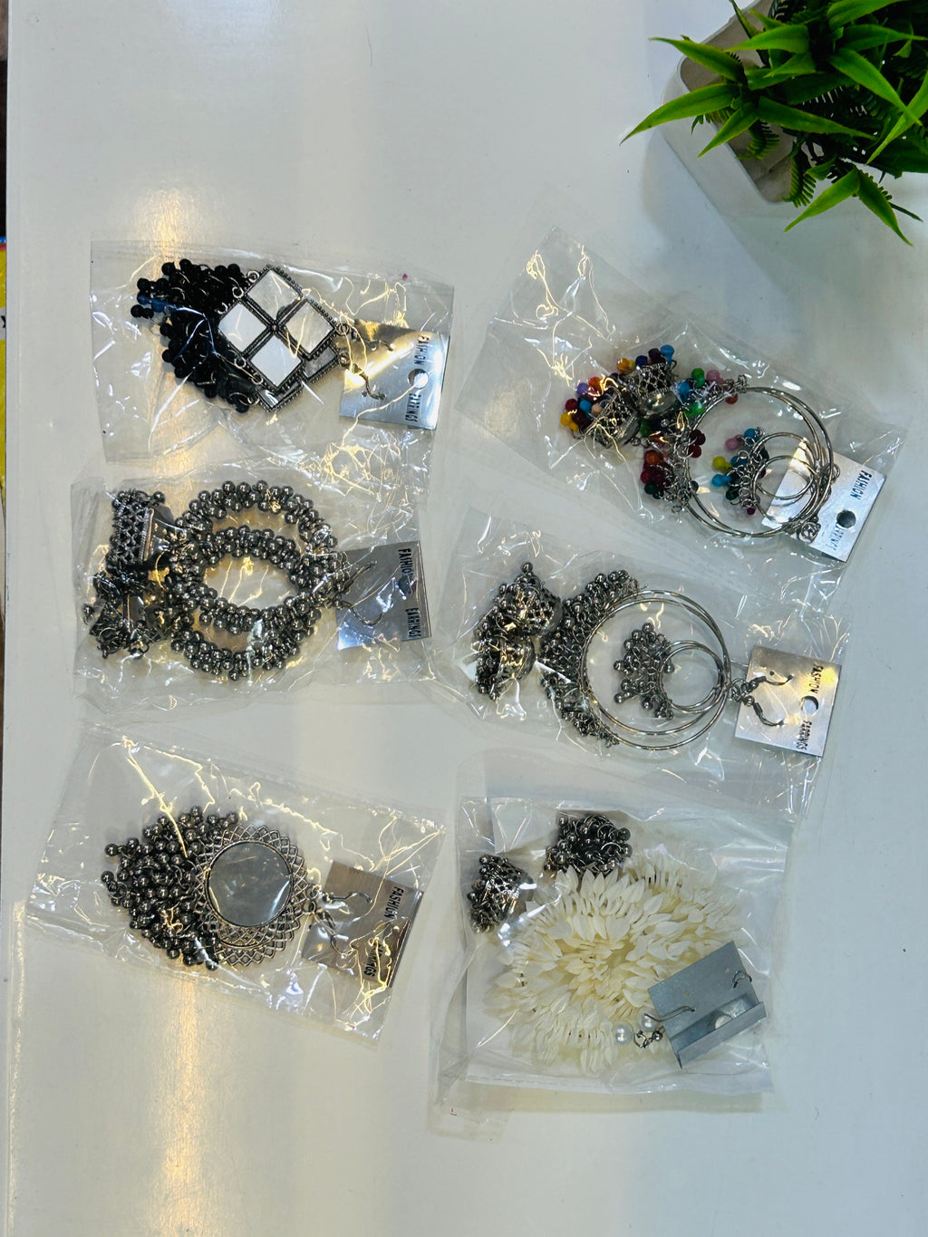 Combo of 6 Pair Oxidized Jhumke