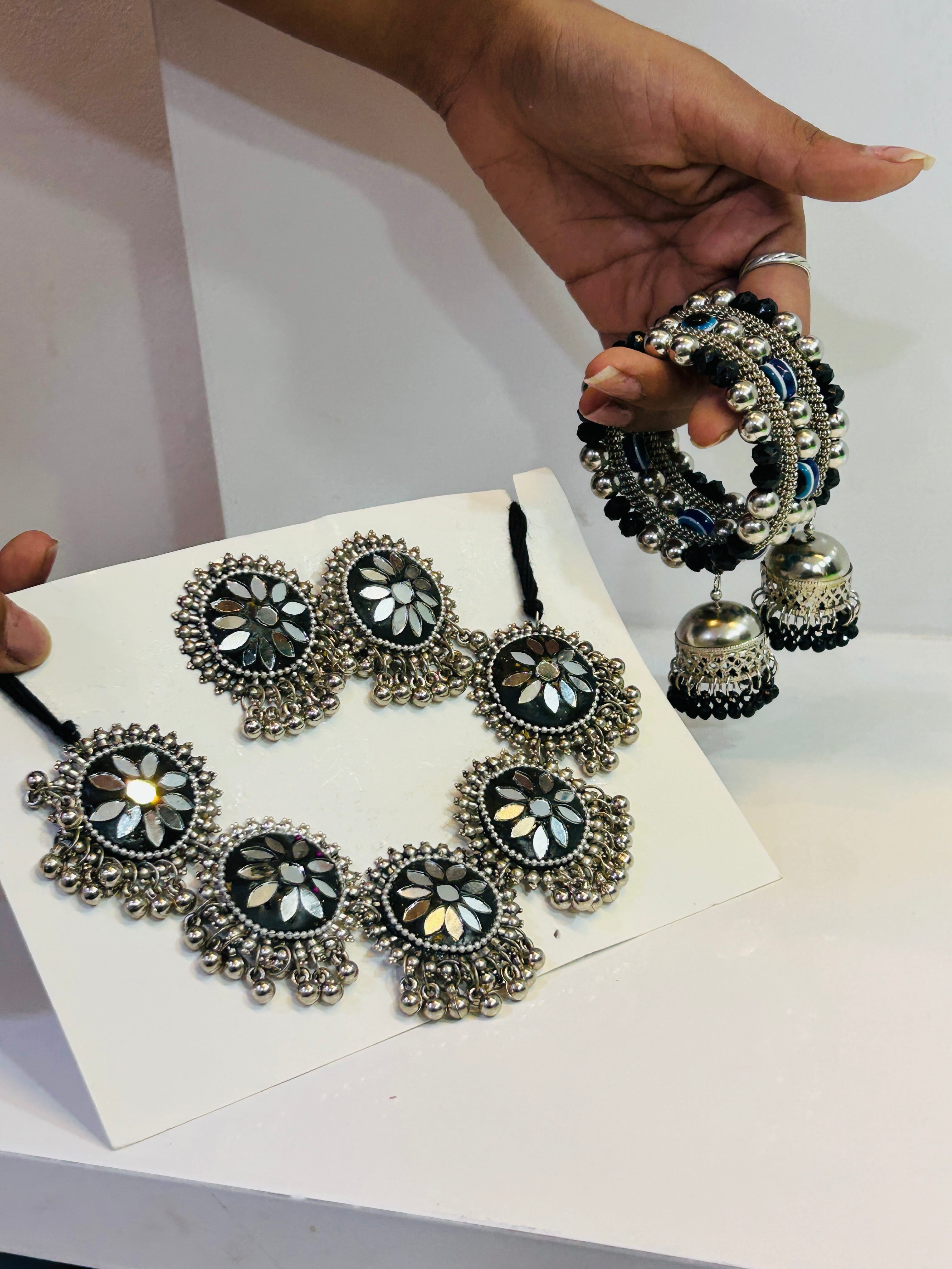 Aaradhya Divine Aura Combo (Necklace, Earrings & Bracelet)